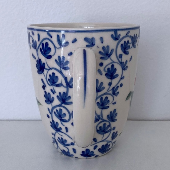 Floral Orange Tulip DELFT Handpainted Delfleur Holland Mug Cup - Picture 2 of 8